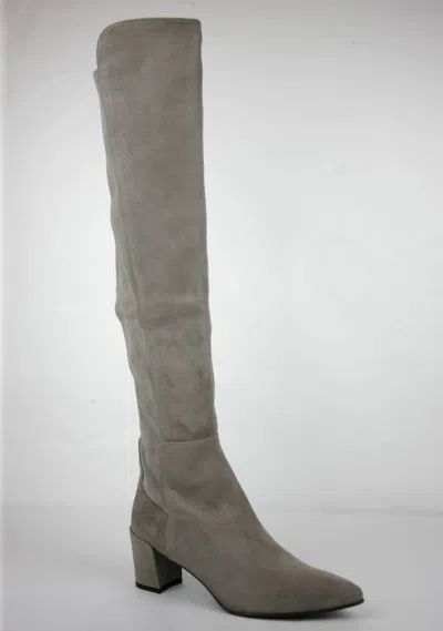 Pre-owned Stuart Weitzman $765  Taupe Suede Allwayhunk Over-the-knee Boot In Brown