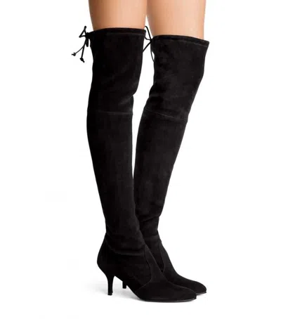 Pre-owned Stuart Weitzman $798  Black Suede Tiemodel Over-the-knee Boot