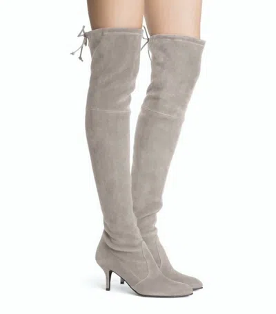 Pre-owned Stuart Weitzman $798  Tiemodel Taupe Suede Over-the-knee Boot In Brown