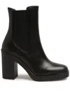 Stuart Weitzman Bethenny Leather Platform Chelsea Booties In Black