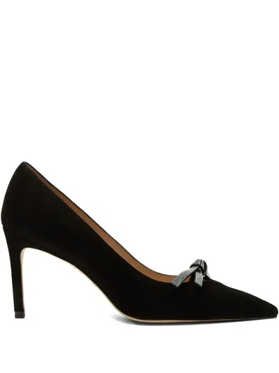 Stuart Weitzman 80mm Bow-embellished Suede Pumps