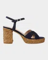 Stuart Weitzman 80mm Dayna Suede Espadrille Platform Sandals In Animal Print