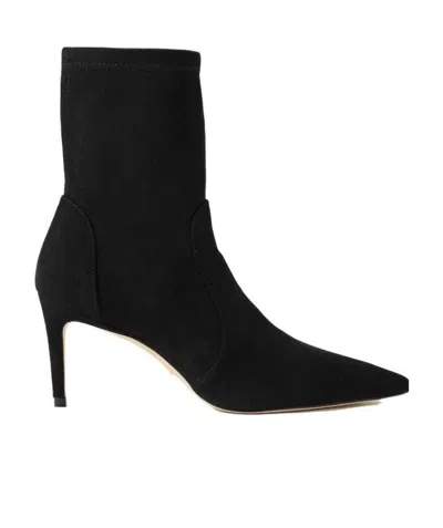 Stuart Weitzman 80mm Suede Ankle Boots In Black