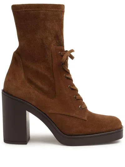 Stuart Weitzman 80mm Suede Boots In Brown