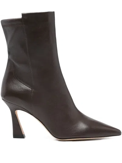 Stuart Weitzman 80mm Vinnie Leather Boots In Brown