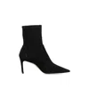 Stuart Weitzman Black Ankle Boots With Stiletto Heel And Zip Closure On The Side In Suede Woman In Black