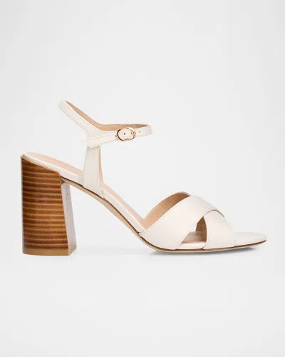 Stuart Weitzman 85mm Alyssa Leather Block-heel Sandals In Multi