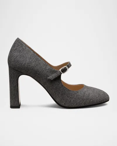 STUART WEITZMAN 85MM BABETTE FLANNEL MARY JANE PUMPS