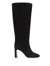 Stuart Weitzman 85mm Block-heel Suede Boots In Black
