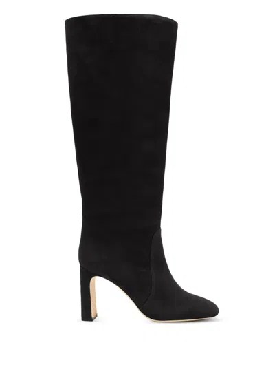 Stuart Weitzman 85mm Block-heel Suede Boots In Black