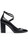 Stuart Weitzman 'strap Block Heel Pumps' In Black