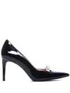 Stuart Weitzman Black Logo High Heels In 黑色