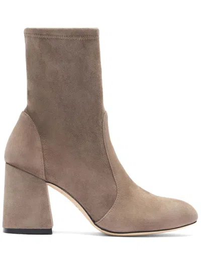 Stuart Weitzman 85mm Flareblock Boots In Brown