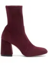 Stuart Weitzman Flareblock 85 Stretch Bootie In Rot