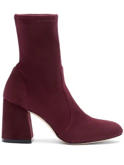Stuart Weitzman Flareblock 85 Stretch Bootie In Cabernet