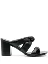 Stuart Weitzman 85mm Knot-detail Leather Mules In Schwarz