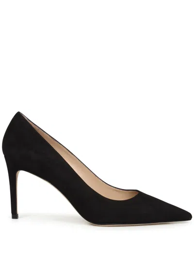 Stuart Weitzman Anny 70 Pointed-toe Suede Court Shoes In Black