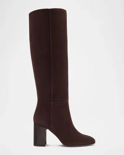Stuart Weitzman 85mm Mulberry Suede Knee-high Boots In Brown