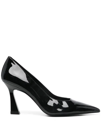 Stuart Weitzman 85mm Patent-finish Pumps In Black