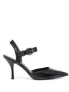 Stuart Weitzman 85mm Pointed-toe Leather Pumps In Black