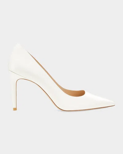 Stuart Weitzman 85mm Stuart Power Leather Pumps In White