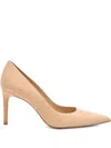 Stuart Weitzman 85mm Stuart Power Pointed-toe Suede Pumps In Pink