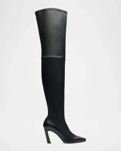 Stuart Weitzman 85mm Ultrastassi Stretch Leather Over-the-knee Boots In Black