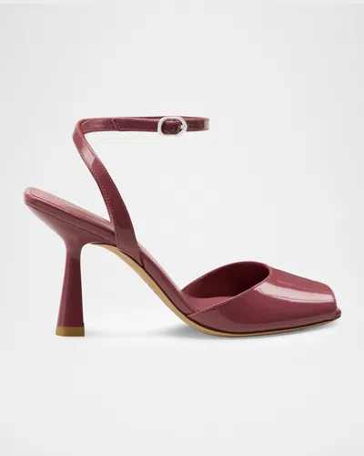 Stuart Weitzman 85mm Val Patent Leather Sandals In Pink