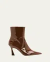 Stuart Weitzman 85mm Vinnie Leather Booties In Animal Print