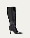 Stuart Weitzman 85mm Vinnie Patent Leather Knee-high Boots In Multi
