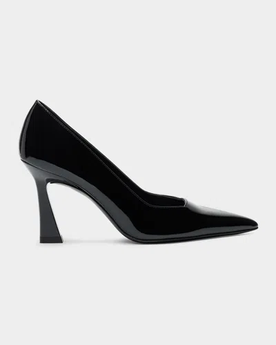 Stuart Weitzman 85mm Vinnie Patent Leather Pumps In Black