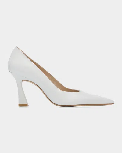 Stuart Weitzman 85mm Vinnie Patent Leather Pumps In White
