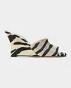 Stuart Weitzman 85mm Vinnie Zebra-printed Wedge Mules In Multi