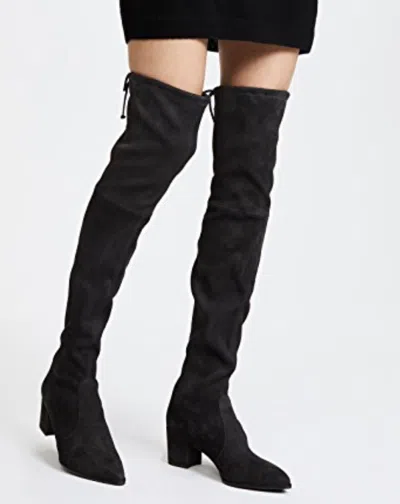 Pre-owned Stuart Weitzman $895 Nwb Thighland  Boots Otk Black Suede 7.5 8.5 9.5 10 10.5 11m