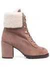 Stuart Weitzman 90mm Ankle Lace-up Fastening Boots In Braun