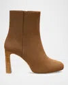 Stuart Weitzman 90mm Babette Suede Platform Booties In Brown