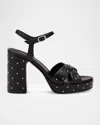 Stuart Weitzman 90mm Dayna Sostud Leather Platform Sandals In Multi