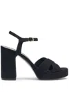Stuart Weitzman Dayna Suede Crisscross Platform Sandals In Black