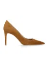 Stuart Weitzman 90mm Pointed-toe Suede Heeled Pumps In Brown