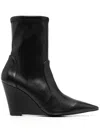 Stuart Weitzman 90mm Pointed-toe Wedge Boots In Black