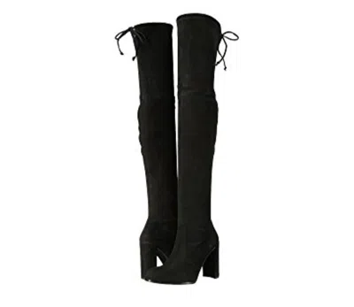 Pre-owned Stuart Weitzman $945  Hiline Over The Knee Black Suede 5 5.5 6 6.5 7.5 8.5 9.5 10 In Suede Black
