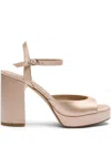 Stuart Weitzman Round-headed High-heeled Sandals In Neutrals