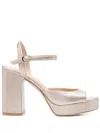Stuart Weitzman 95mm Dayna Sandals In Gold