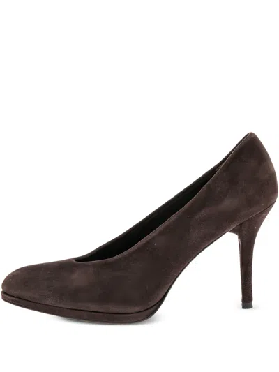 Pre-owned Stuart Weitzman 95mm Suede Pumps In Brown