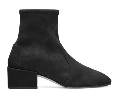 Pre-owned Stuart Weitzman Accordian Bootie Black Suede