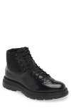 Stuart Weitzman Men's Adam Leather And Neoprene Combat Boots In Black