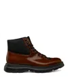 Stuart Weitzman Men's Adam Leather And Neoprene Combat Boots In Tan/black