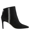 Stuart Weitzman Addison 85 Suede Bootie In Black In Black