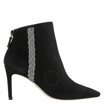 Stuart Weitzman Addison 85 Suede Bootie In Black