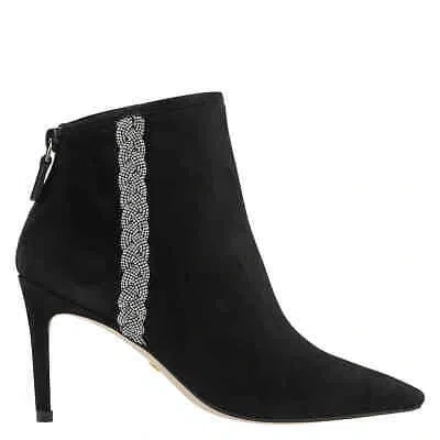 Pre-owned Stuart Weitzman Addison 85 Suede Bootie In Black